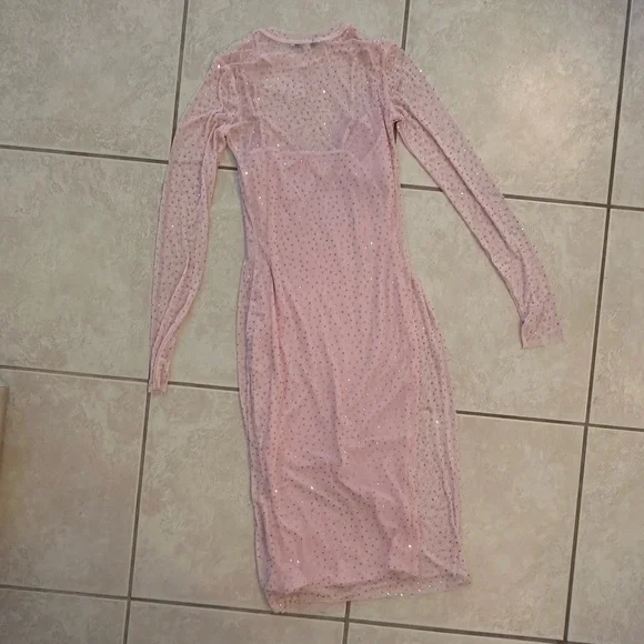 NWT AFRM Loah Rhinestone Midi Dress - sz S - Picture 4 of 5